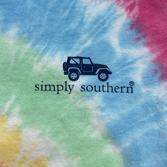 Simply Southern “Mud Hair Don’t Care” Tie Dye Jeep T-Shirt, Women’s Small EUC - Picture 3 of 6